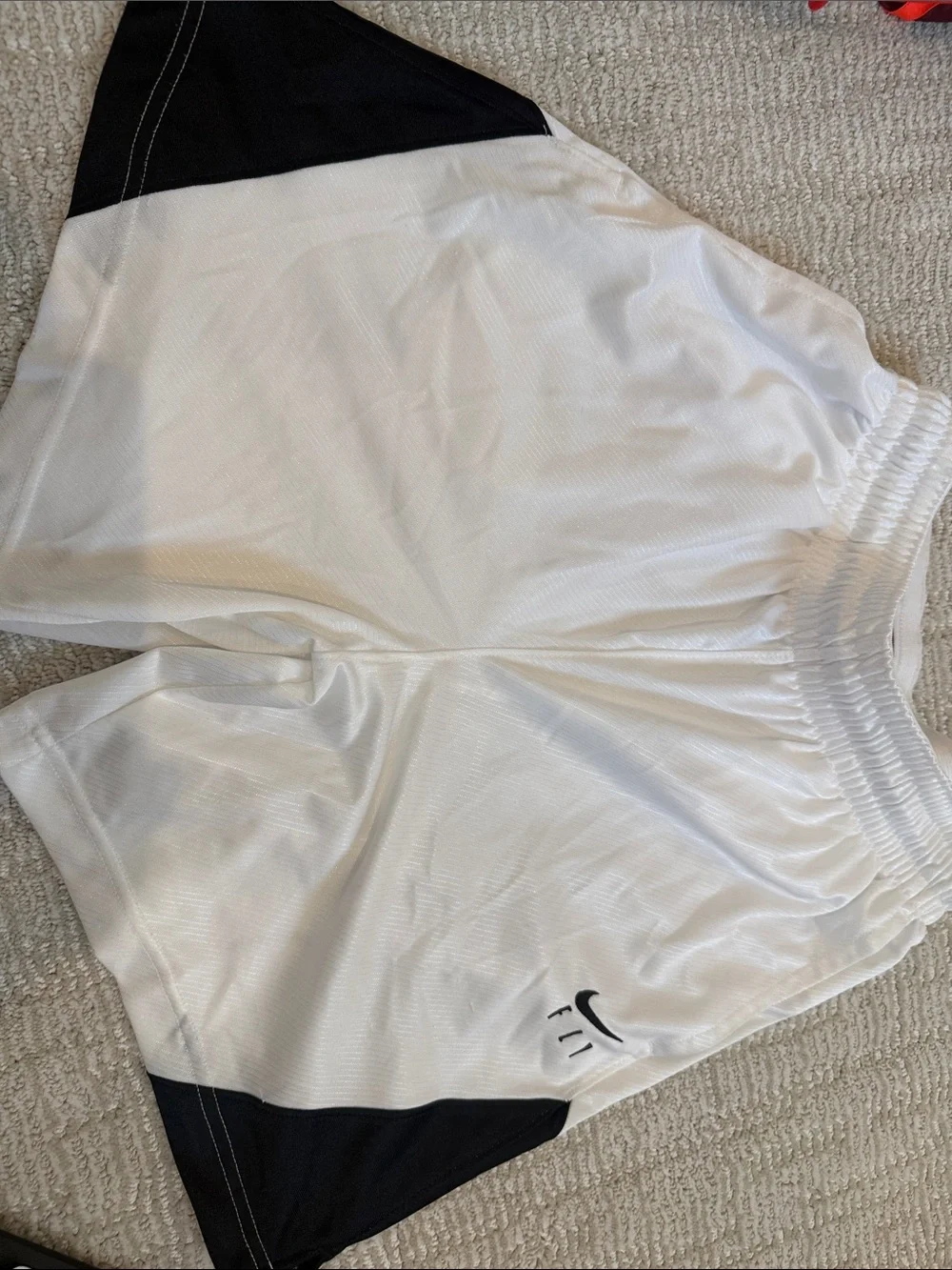 Nike Men’s White Athletic Shorts with Black Accents